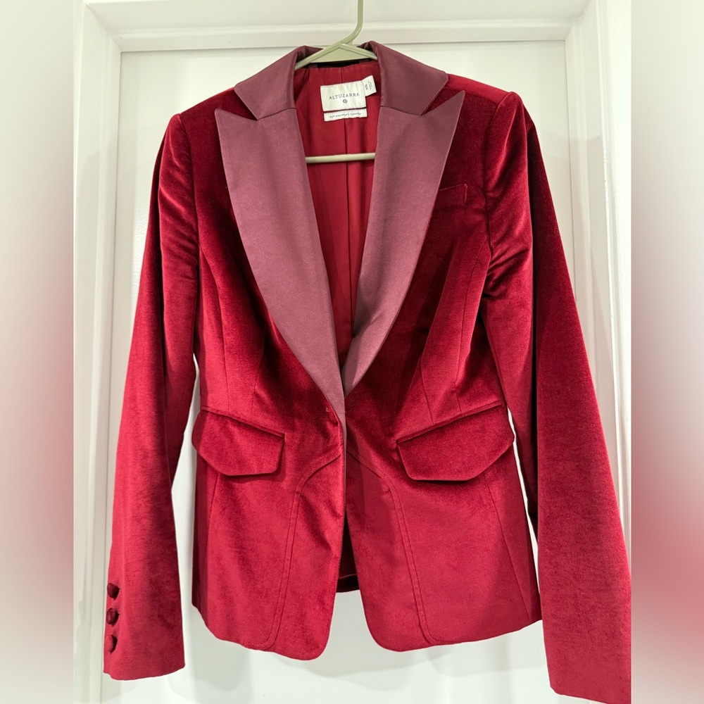 Altuzarra Red Velvet Blazer size XS